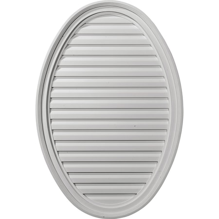Ekena Millwork Vertical Oval Gable Vent Louver, Functional, 25"W x 37"H x 2 1/8"P GVOV25X37F